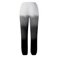 Ketyyh-CHN modne hlače za žene visoke struk široke pantalone za noge za žene sive, m