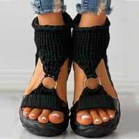 Leey-World Ženske cipele Ženske sandale Ravne sandale za žene Bohemia elastična T-remena Dressy Summer