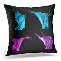 Blue Color Splash Collection crni colorful apstraktni jastučni jastučni jastučni poklopac jastuk