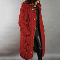 Xiuh Ženska kapuljača kardigan velike veličine džep džepni dugi rukavi kauziraju modne vrhove za žene