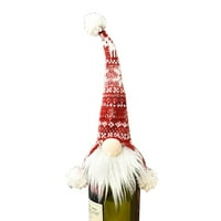 Božićna ukras pletena boca za vino Nova godina Santa Claus Crveni vinski šampanjac glava šampanjac pokriva