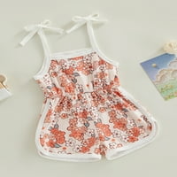 Shuttle Tree Toddler Baby Girl Ljetna odjeća Kombinezona za kratke hlače bez rukava s rukavima s rebrastim