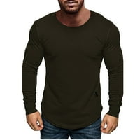 Kali_store majice s dugim rukavima za muškarce rade muške majice casual stilski casual solid color V-izrez
