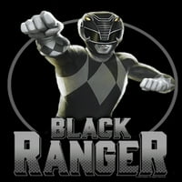 Muške snage snage Black Ranger Circle Portret Graphic Tee Crna Velika