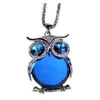 Desktop Ornament Žene Simples Owl Rhinestone Privjesak ogrlica s dugim ogrlicama
