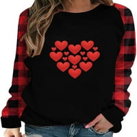 Voguele dame majica za majicu za srce majica dugi rukavi na vrhu Valentinovo pulover casual tee style-u