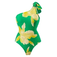 Tking modni ženski kupaći kostimi ispisani tanki kupaći kostim jedno-rame začuvanim kostim za kupanje