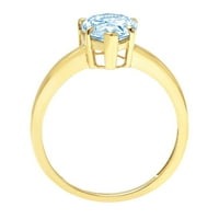 2.0ct kruška rez plavi simulirani dijamant 14k žuto zlato graviranje izjava godišnjica Angažovanost