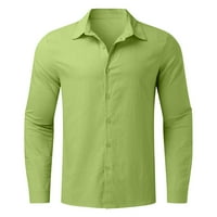 Muška majica Muška ljetna pamučna posteljina od pune casual plus veličine labave majice, okrenite košulju