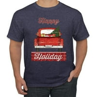 Sretan odmor JOLLY CRVENO pokupite božićnu mušku grafičku majicu, vintage heather mornarice, 5xl