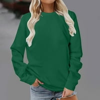 Lagana krila dukseva za žene Trendy Solid Color Jed dugih rukava pulover dugih rukava Labavi ogromna