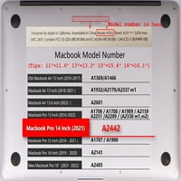 Kaishek Hard Case Cover samo kompatibilan MacBook Pro S sa XDR displejom i ID dodirom TIP C + Crni poklopac