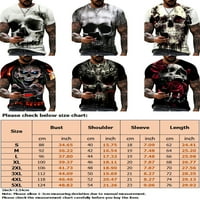 NOLLA muške ljetne vrhove kratki rukav bluza 3D digitalni tisak T košulje MENS casual majica s lubanjem