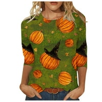 Halloween majice za žene jeseni modni novost bundeve printom rukavce Crewneck duksevi grafičke teženja