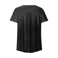 Ženske vrhove Grafički print kratkih rukava Dan bluza Dan Dame Modni V-izrez Ljeto crno m