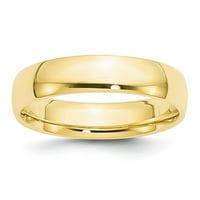 10k žuto zlato Comfort fit običan klasični vjenčani prsten veličine 7,5