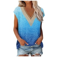 Ljetne ženske košulje Ženska čipka majica kratkih rukava V izrez T-majica Dressy Casual top raslan kratki