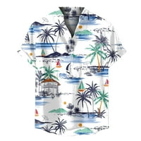 Clearance Muške majice Muška ljetna plaža Casual Hawaiian Print Beach Style Short rukav Polo majica