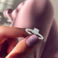 Mnjin Ženski prsten Rhinestone vjenčani nakit za prstenje veličine 5- Legura Poklon prst bijeli 9