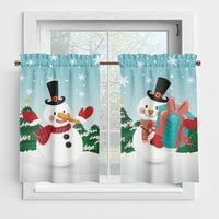 Goory Xmas Slot Top kratki prozor Crakiranje božićne kuhinja Valance Cafe Tier Stip džepni prozor CRAPES-K
