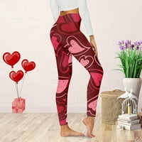 yinguo ženske gamaše zaljubljenih za Valentinovo slatko print casual udobne kućne gamaše boot hlače