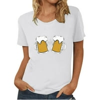 Oktoberfest majice, ljetni vrhovi za žene Crewneck casual bluze, pivčiji tiskani grafički tees Basic