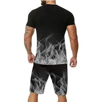 Muški sportski set modni ispisani majica kratkih rukava i kratke hlače postavljaju ljetnu odjeću atletska