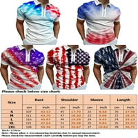 Avamo muns Classic Fit patentni polo majica Gradijent američke zastave Ljetne vrhove Dan nezavisnosti