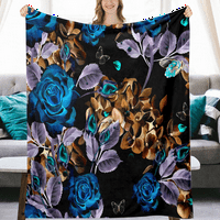 Divlja cvjetni krevet pokrivač s jastučnicima za kućni kauč krevet i kauč ultra-mekani komforan plišani