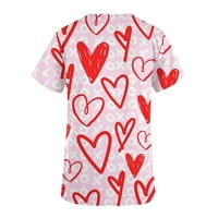 Majica za valentinovo za žene kratki rukav ljubavni hearts grafički tees casual trendi labavi fit teniki