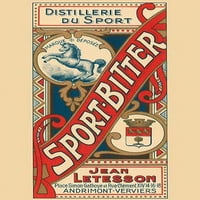 Sportski gorak - vintage naljepnica alkoholnih pića. Proizveden od Jean Levesson za Destilerija sporta