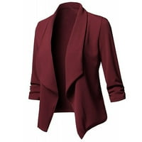 DrpGunly Blazers za žene, dugi otvoreni prednji rukav kaputni kaput lagani jakne za žene, ženske blazerve