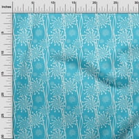 Onuone pamučne kambric tirkizno plava tkanina cvjetna silueta obrtni projekti Dekor tkanina štampan