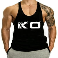 Paille muški ljetni vrhovi bodybuilding tenk majice bez rukava Atletski fitness tee crni 2xl