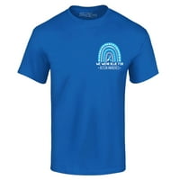 Trgovina4EVever Muškarci nosimo plavu za autizam Rainbow džepna grafička majica XX-Velika kraljevska