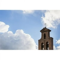 Posteranzi DPI Cross & Bell Tower iz crkve protiv plavog neba sa oblakom - Rim Italija Poster Print
