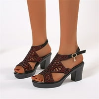 Aaimomet sandale za žene dame modni ljetni antilophinestone ukrasne kopče debele sandale za visoku petu,