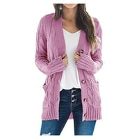Daznicoo kaput Ženski pleteni kardigani labavi labavi preveliki zamotani džep džemper kaput m