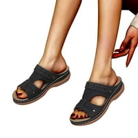 Leesechin ženske sandale sandale sandale plus veličina otvorena nožna ležerna minimalizam patentna kožna