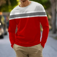 Leey-World Muns majica Muška moda Casual Sports Striped Stitch Digital Printing Okrugli vrat Majica