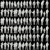 O skali neobojeni bijeli model ljudi koji imaju oslikane figure koje stoje putnike