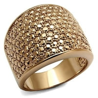 3W - IP Rose Gold Mesing prsten sa AAA razredom CZ u metalnom svjetlošću zlato
