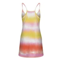Mgohoen Womens Ljetne haljine cvjetni ispis špageta remen poklon vrat set Flowy Swing Center Mini Yellow-XL