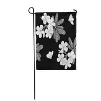 Siva crna bijela plumeria na jednobojnom bez gradijenti i gradijenti vrtna zastava ukrasna zastava kuće