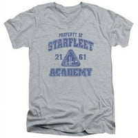 Trevco Star Trek-stara škola - kratki rukav za odrasle 30- V-izrez TEE - Heather- 2x