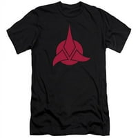 Star Trek & Klingon logo Premium platno od pamučne pamučne tanke FIT 30- majica, crna - mala