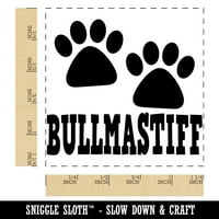 Bullmastiff PAW šap otisci Zabavni tekst Square Gumeni pečat žigosanje Scrapbooking Crafting - mali