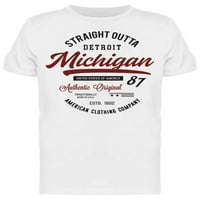 Ravno izlazi Detroit Michigan majica Muškarci -Image by Shutterstock, muški medij