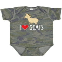 Inktastična koza slatka volim koze na farmi životinjski poklon baby boy ili baby girl bodysuit