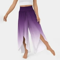 Ženske modne modne žene visoke struke joga hlače hipi pilates pantalone rezan otisnuta boho plaža nepravilne